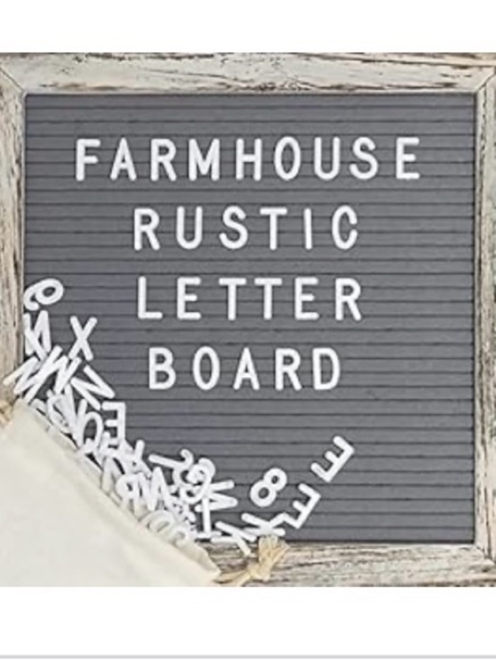 Farmhouse Rustic Gray Letter Board with White Letters 10x10